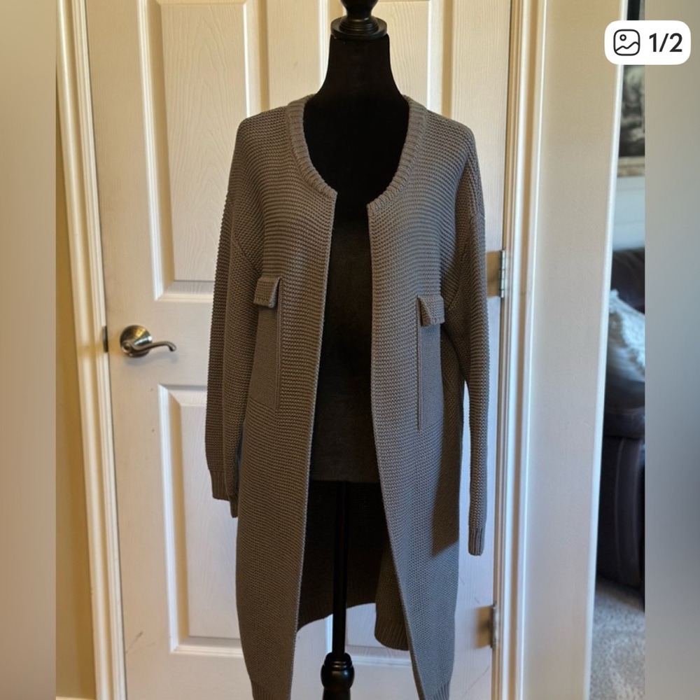 Roolee Women's Gray Open-Front Cardigan